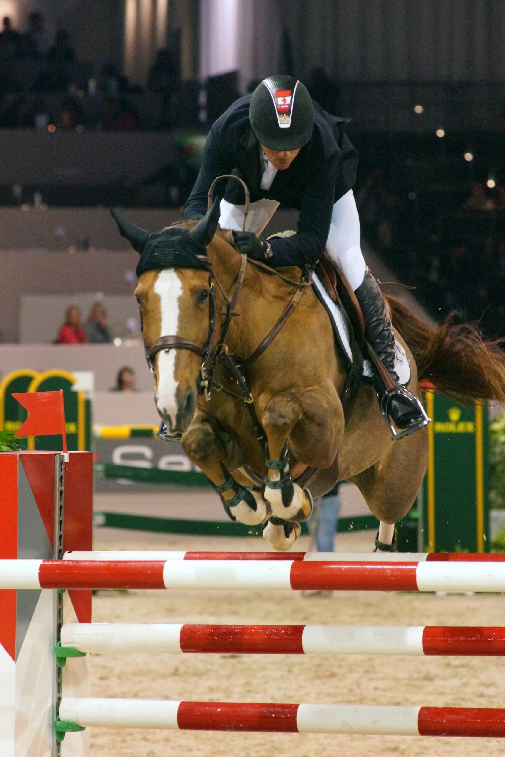Eric Lamaze lets his Samshield helmet show off his love for Canada.
