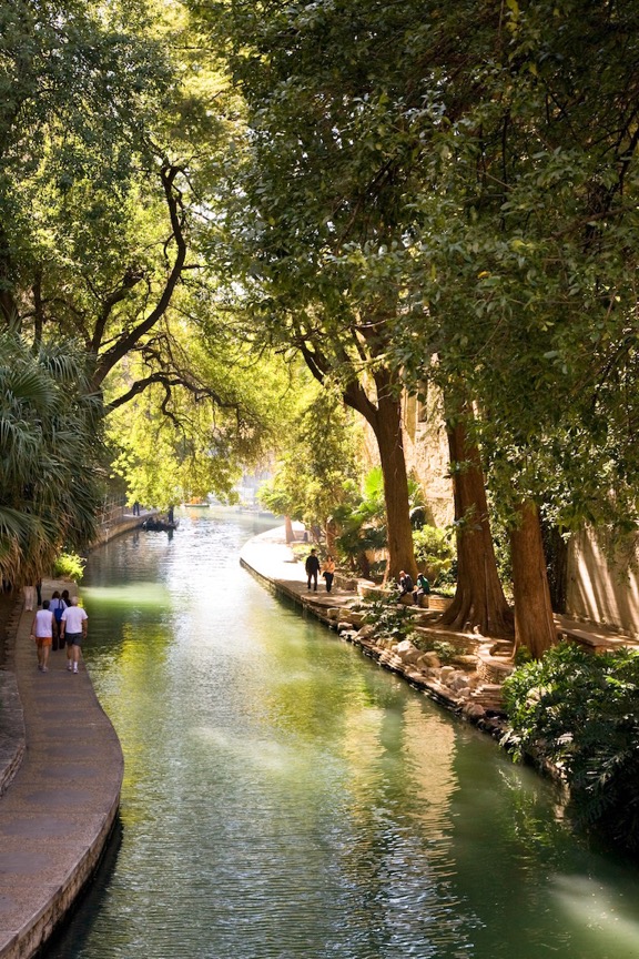 The River Walk is a 30-mile loop of scenic walkways. Photo courtesy of <a href=