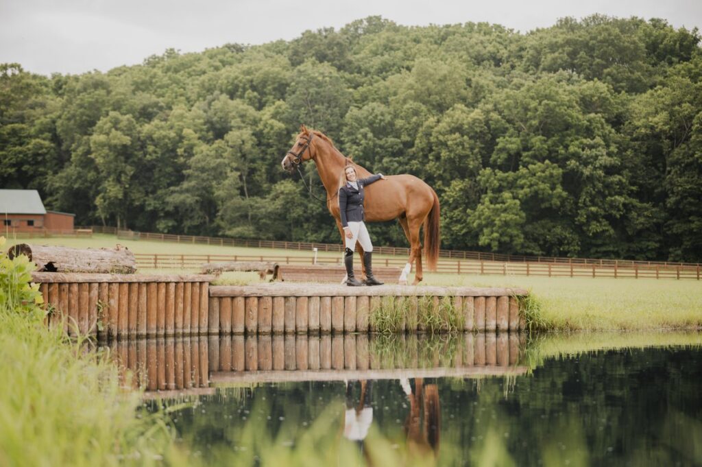 Allie Knowles with Montpelier Scais, owned by Katherine O’Brien, at Valley View Farm in Lexington, Kentucky.