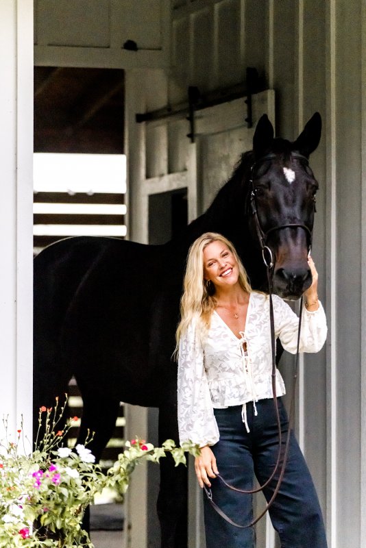 Emily, with Millie, continues to teach riding lessons when she is in Hawaii.
