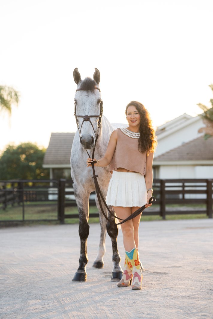 Gaby Reutter with Kaelljo, aka Kenji, owned by Lumiere Horses Inc.