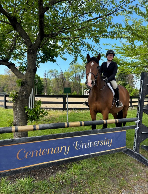 Ceci and Centenary University's Just Ask, aka Jak, after competing together at one of the university's year-end horse shows.
