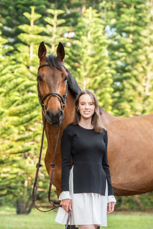 Cate, with Que Guapo LS, used modeling to pay for her riding.
