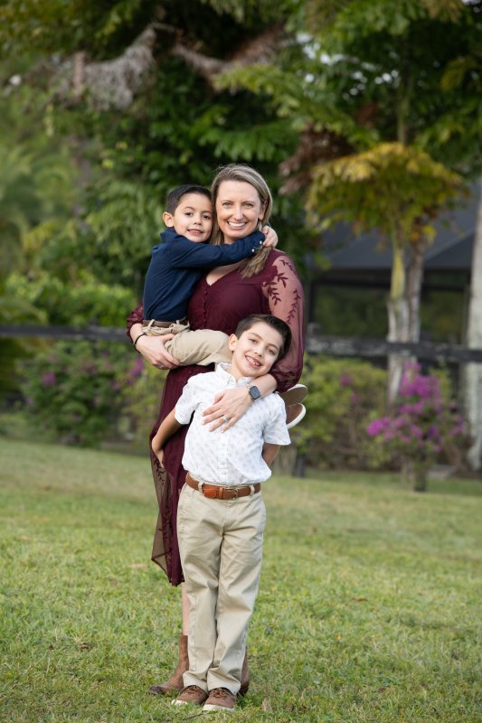 Maxwell and Hudson enjoy being part of their mom's equestrian journey, supporting her at horse shows.