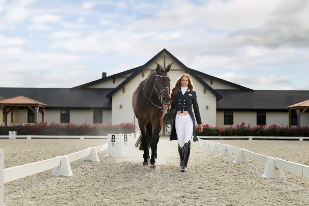 Nadine Schwartsman with Royal Flash R, owned by Kelli Hajjar, at Les Bois Dressage in Eagle, Idaho.