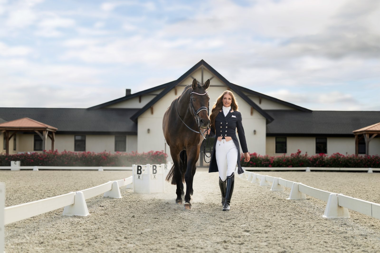 Nadine Schwartsman with Royal Flash R, owned by Kelli Hajjar, at Les Bois Dressage in Eagle, Idaho.