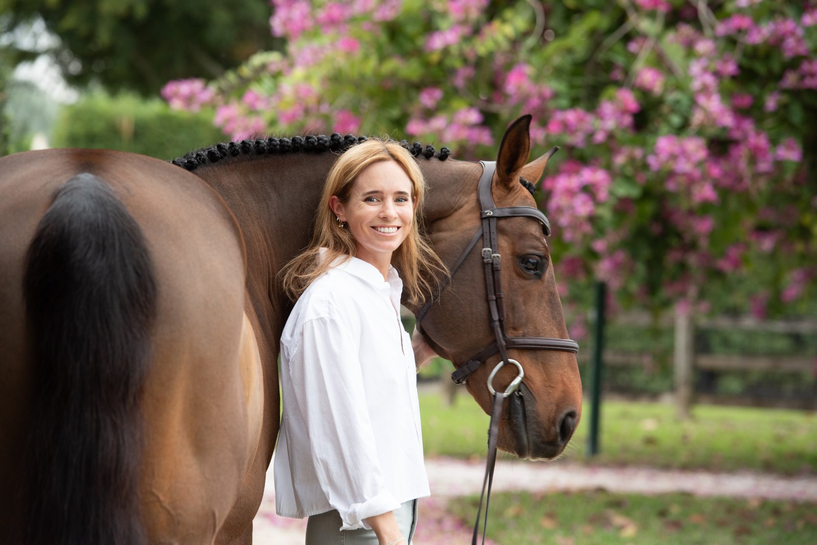 Alise Oken Crooks with Bonhomme Richard in Wellington, Florida.
