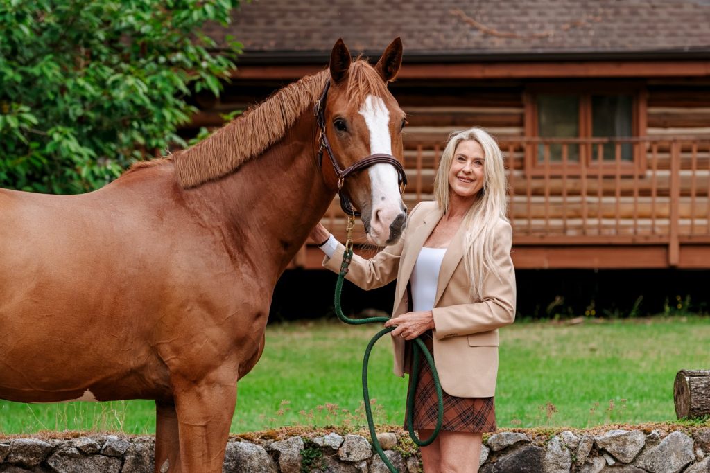 Karen O’Neal with Decadent Blue, aka Ryder, owned by Betsy Kunert.