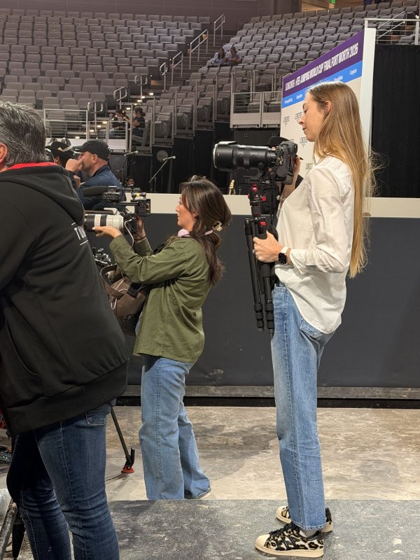 Naomi behind the camera at the World Cup.